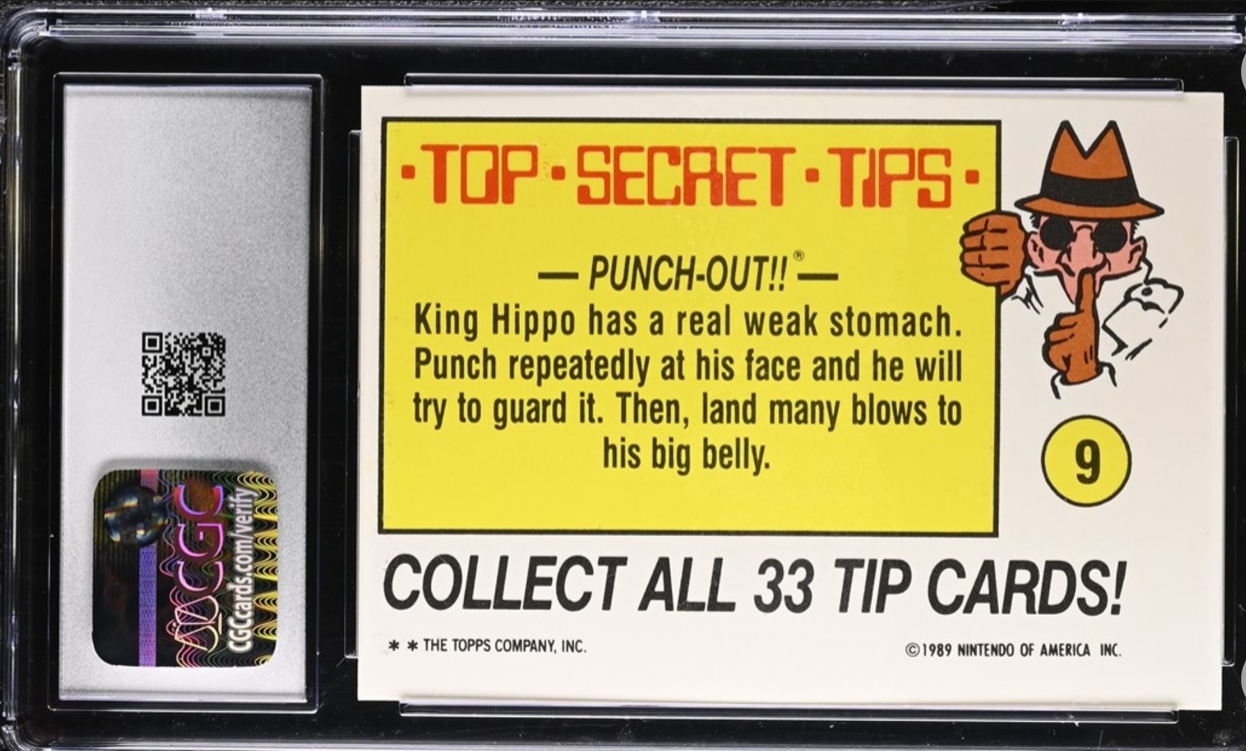 1989 Nintendo Game Pack — Super Mario Bros. Top Secret Tips Sticker #9, CGC 9.5 MINT+ — back