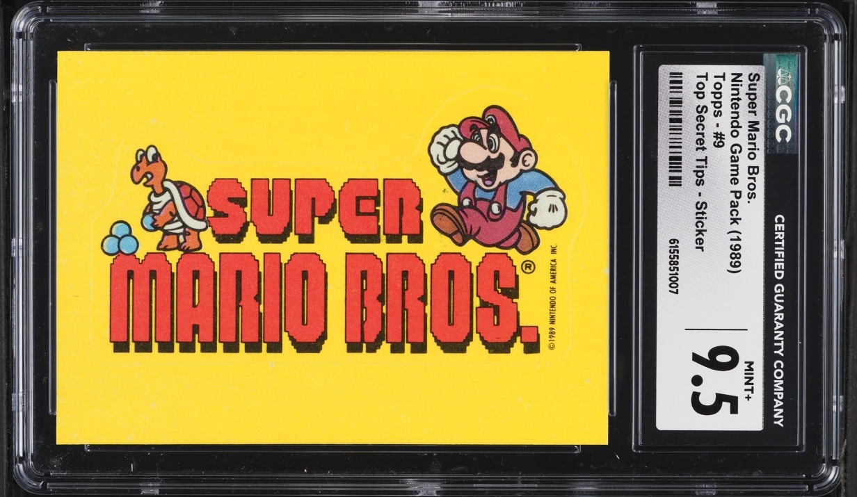 1989 Nintendo Game Pack — Super Mario Bros. Top Secret Tips Sticker #9, CGC 9.5 MINT+ — front
